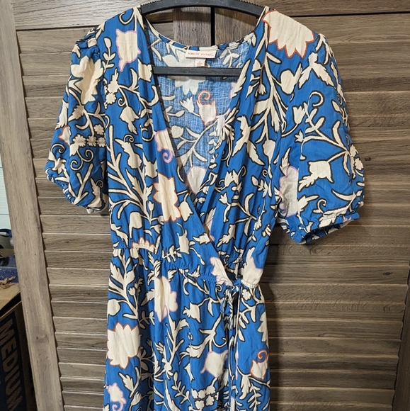 Blue and cream dress have Pockets! NWOT size M Knox Rose - Picture 8 of 8